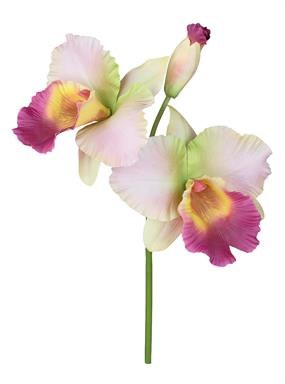 17" Faux Mauve and Green Cattleya Spray