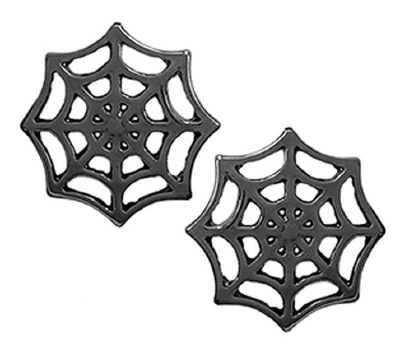 Black Spider Web Stud Earrings