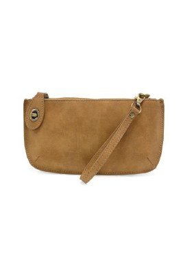 5" x 10" Wheat Faux Suede Crossbody Bag and Wristlet