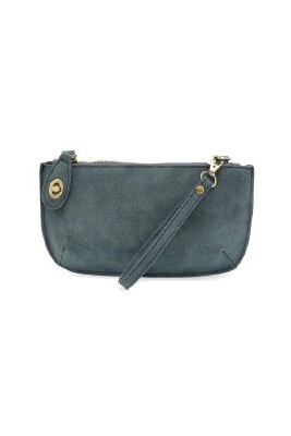5" x 10" Teal Faux Suede Crossbody Bag and Wristlet