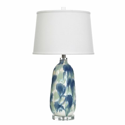 30" Green and Blue Splash Ceramic Table Lamp