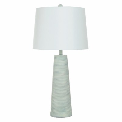 32" Sky Blue Polyresin Cone Table Lamp
