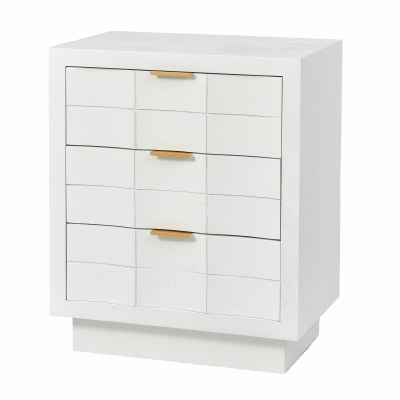20" White Three Drawer Night Stand
