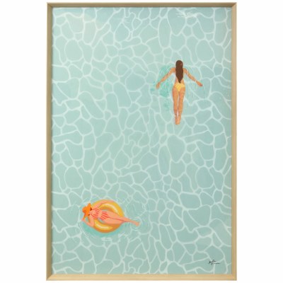 62" x 42" Beach Babes Framed Coastal Canvas