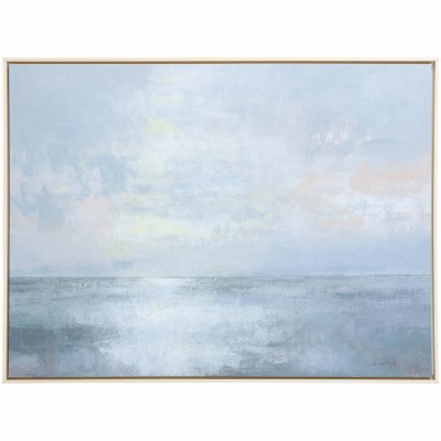 37" x 49" Blue Water Horizon Framed Coastal Canvas
