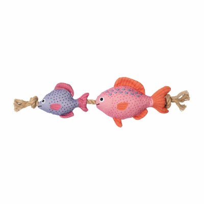 13" Two Fish Canvas Rope Dog Toy