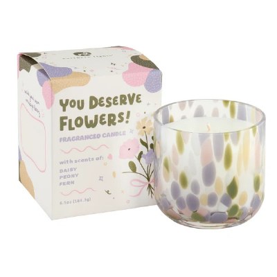 6.5 Oz You Deserve Flowers Fragrance Candle Jar