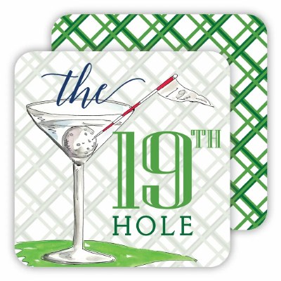 Pack of 20 4" Square 19th Hole Disposable Golf Coasters
