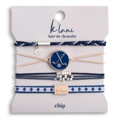 Set of Five Medium "Chip" Blue Hair Ties