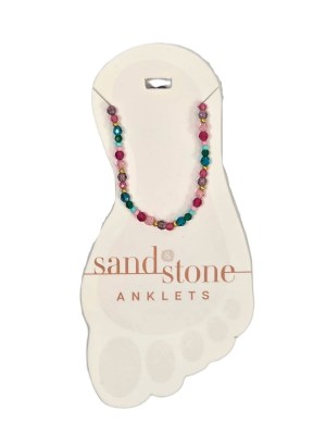Gold Tone and Multicolor Beads Anklet