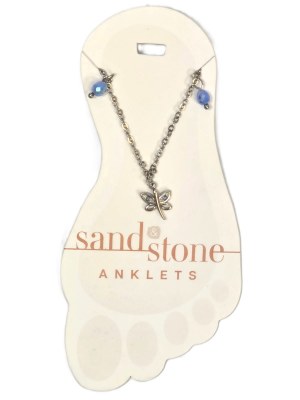 Silver Toned Dragonfly Anklet