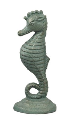 12" Verdigris Metal Seahorse