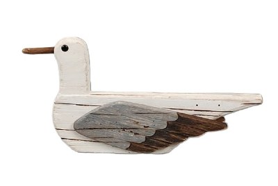 7" White, Gray, and Brown Wood Seagull