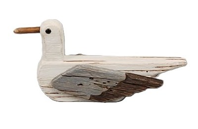 5" White, Gray, and Brown Wood Seagull