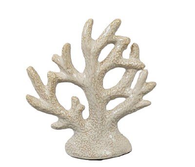 9.5" Beige Ceramic Coral