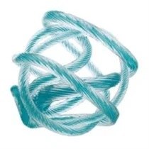 6" Blue and Clear Knot Glass Orb