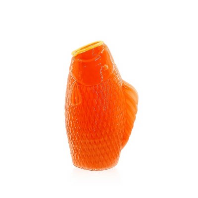 11.5" Orange Fish Glass Vase
