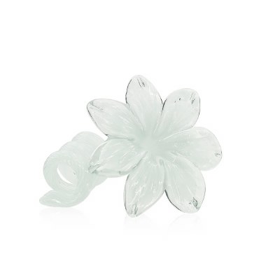 4" White Glass Flower