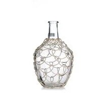 10" Clear Rattan Wrapped Glass Vase
