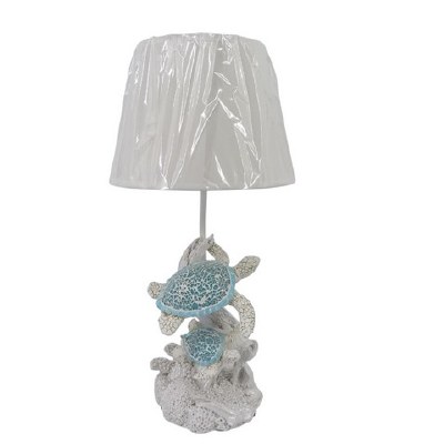 20" Blue Double Mosaic Sea Turtles Table Lamp