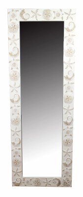 64" x 23" White Coastal Mirror