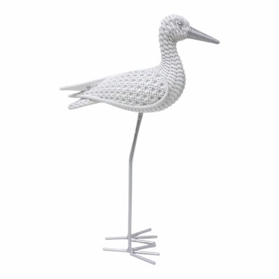 13" White Faux Weave Shorebird