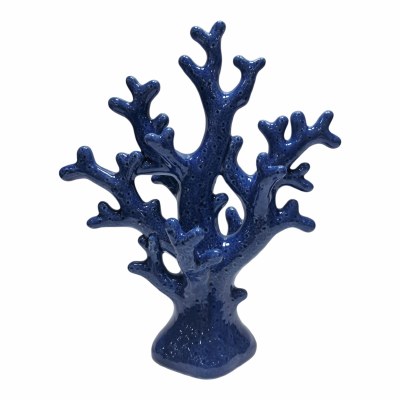 13" Navy Ceramic Coral