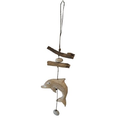 15" Natural Dolphin Coastal Wood Drop
