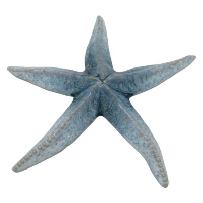 9" Blue Ceramic Starfish Figurine