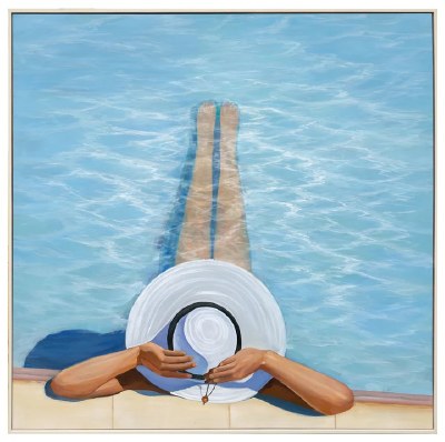 48" Sq Summer Sun Fun Framed Coastal Canvas