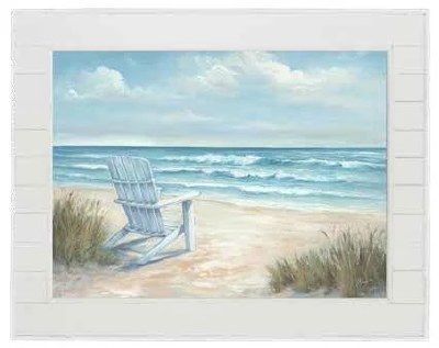 36" x 48" Coastal Adirondack Canvas in a Shiplap Frame