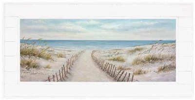 28" x 56" Coastal Pathway Canvas in a Shiplap Frame
