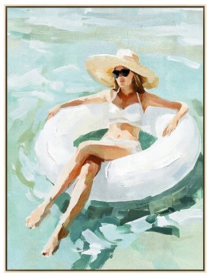 40" x 30" Summertime Float Framed Coastal Canvas