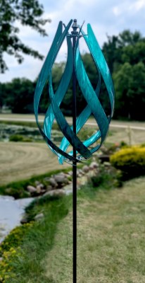 90" Turquoise Luminous Stratus Wind Spinner