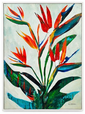 40" x 30" Bird of Paradise 2 Coastal Framed Canvas