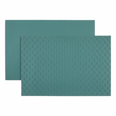 12" x 18" Teal Stratham Vegan Leather Reversible Placemat