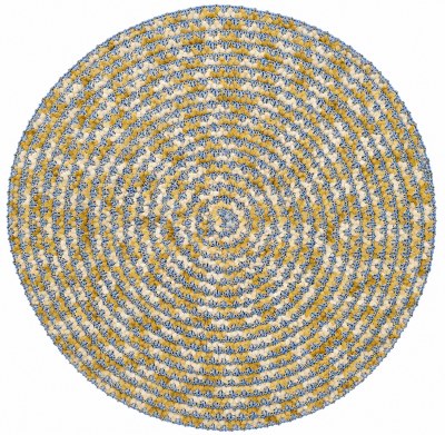 15" Round Blue Kaleidoscope Chenille Placemat