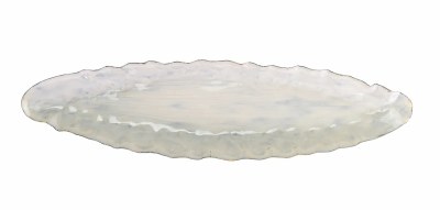 32" x 8" White Oval Metal Tray
