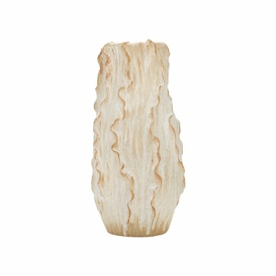 26" Beige Flange Ceramic Vase