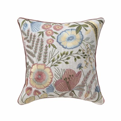 20" Sq Multi Pastel Flower Decorative Pillow