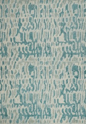 5.9' x 8.9' Blue and Ivory Carte Rug
