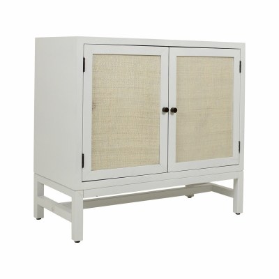 31" White Two Woven Door Cabinet
