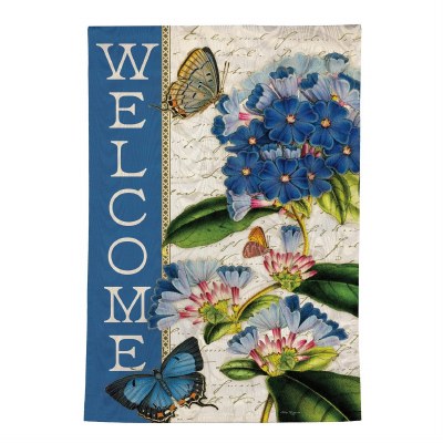 44" x 28" "Welcome" Blue Hydrangea Flag