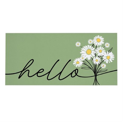 10" x 22" "Hello" Daisies Sassafrass Doormat