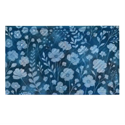 18" x 30" Blue Flower Embossed Doormat
