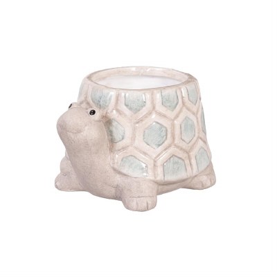3.3" Beige Turtle Ceramic Pot