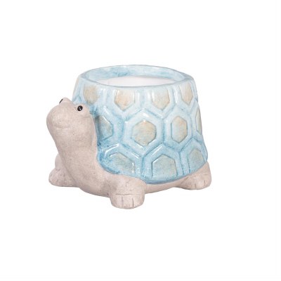 3.3" Light Blue Turtle Ceramic Pot