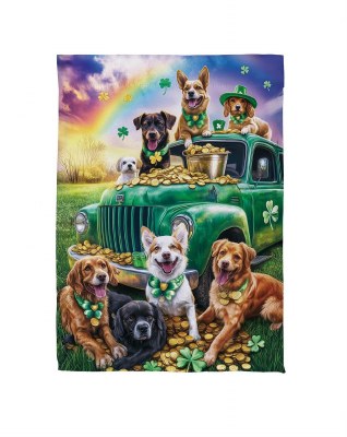 18" x 13" St. Patrick's Day Dogs in Truck Mini Garden Flag