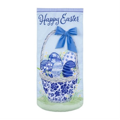 28" "Happy Easter" Blue Easter Basket Mini Garden Flag
