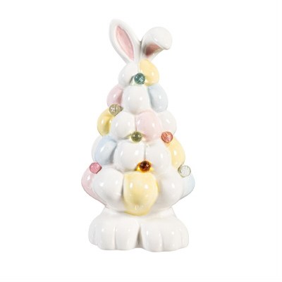 5.75" LED Multi Pastels Egg Ceramic Tree